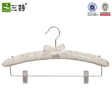 satin padded coat hanger with clips
